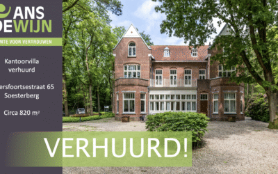 Zelesta huurt kantoorvilla van 820 m2 aan de Amersfoortsestraat 65 in Soesterberg!